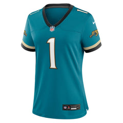 Travis Etienne Jr Jacksonville Jaguars Women's Prowler Throwback Game Jersey Teal - Nike