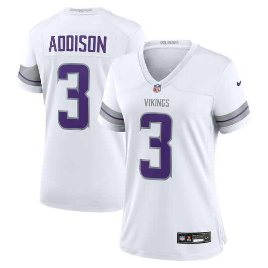 Jordan Addison Minnesota Vikings Women's Alternate Game Player Jersey - White | NFL Jerseys