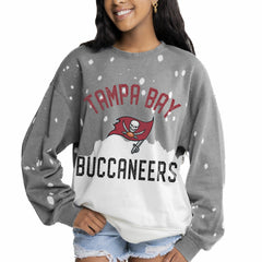 Tampa Bay Buccaneers Gameday Couture Women's Oversized Coin Toss Faded French Terry Tri-Blend Pullover Sweatshirt Gray - NFL