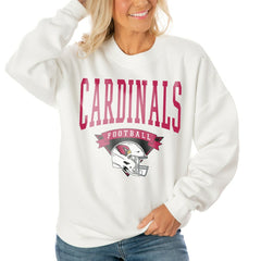 Arizona Cardinals Gameday Couture Women's Oversized Yard Line Tri-Blend Pullover Sweatshirt White - NFL
