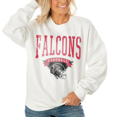 Atlanta Falcons Gameday Couture Women's Oversized Yard Line Tri-Blend Pullover Sweatshirt White - NFL