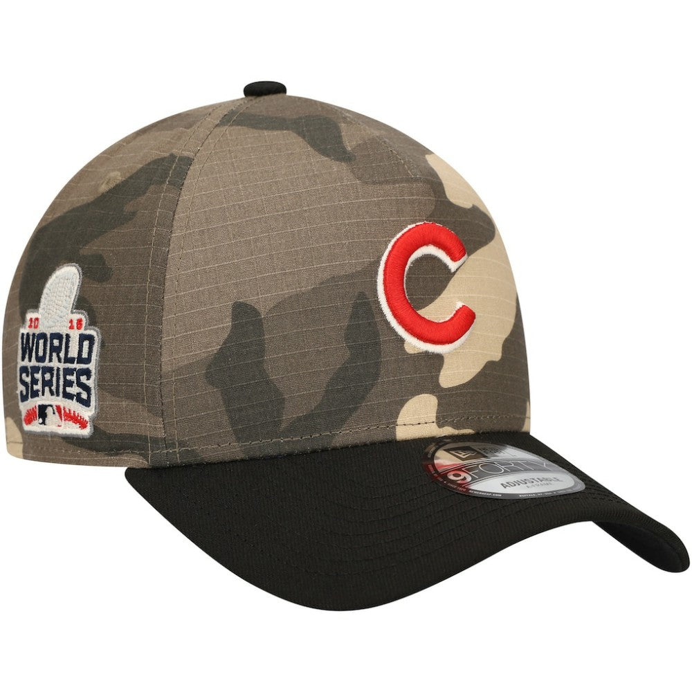Chicago Cubs New Era Camo Crown A-Frame 9FORTY Adjustable Hat Lifestyle