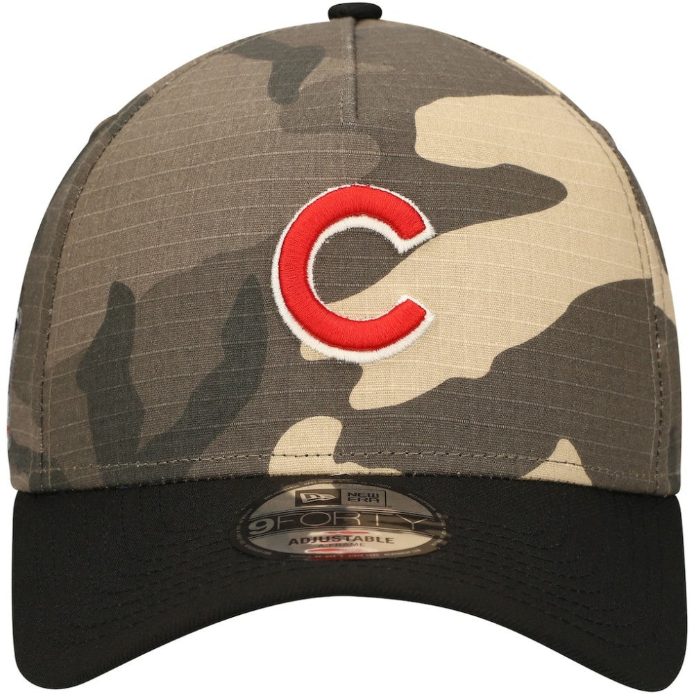 Chicago Cubs New Era Camo Crown A-Frame 9FORTY Adjustable Hat Lifestyle