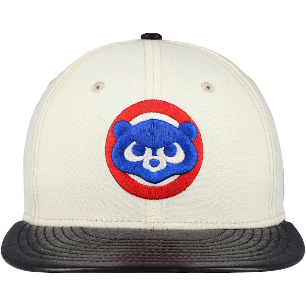 Chicago Cubs New Era Game Night Leather Visor 59FIFTY Fitted Hat Clearance