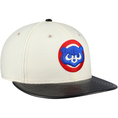 Chicago Cubs New Era Game Night Leather Visor 59FIFTY Fitted Hat Clearance