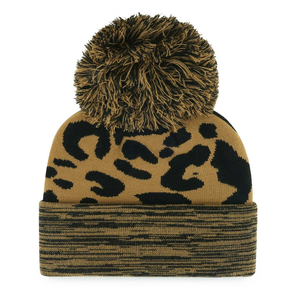 47 brand - Brooklyn Nets '47 Women's Rosette Cuffed Knit Hat with Pom - Leopard