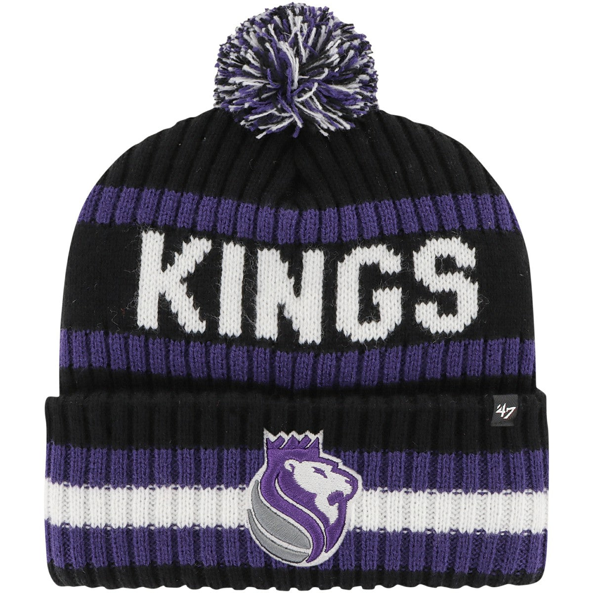 47 brand - Sacramento Kings '47 Bering Cuffed Knit Hat with Pom - Black