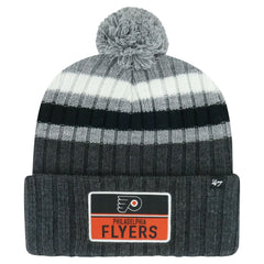Philadelphia Flyers - '47 Stack Patch Cuffed Knit Hat with Pom Gray