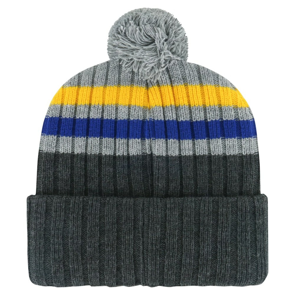 St. Louis Blues - '47 Stack Patch Cuffed Knit Hat with Pom Gray