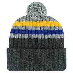 St. Louis Blues - '47 Stack Patch Cuffed Knit Hat with Pom Gray