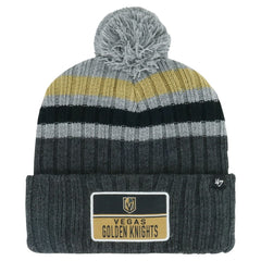 Vegas Golden Knights '47 Stack Patch Cuffed Knit Hat with Pom Gray