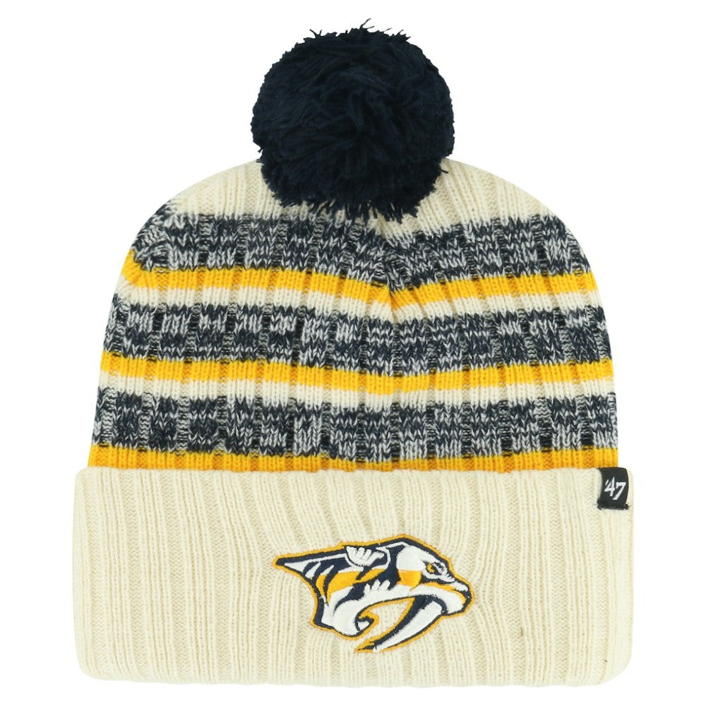 Nashville Predators - '47 Tavern Cuffed Knit Hat with Pom Cream