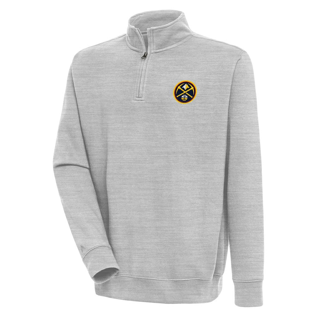 NBA - Denver Nuggets Antigua Victory Quarter-Zip Pullover Top - Heather Gray