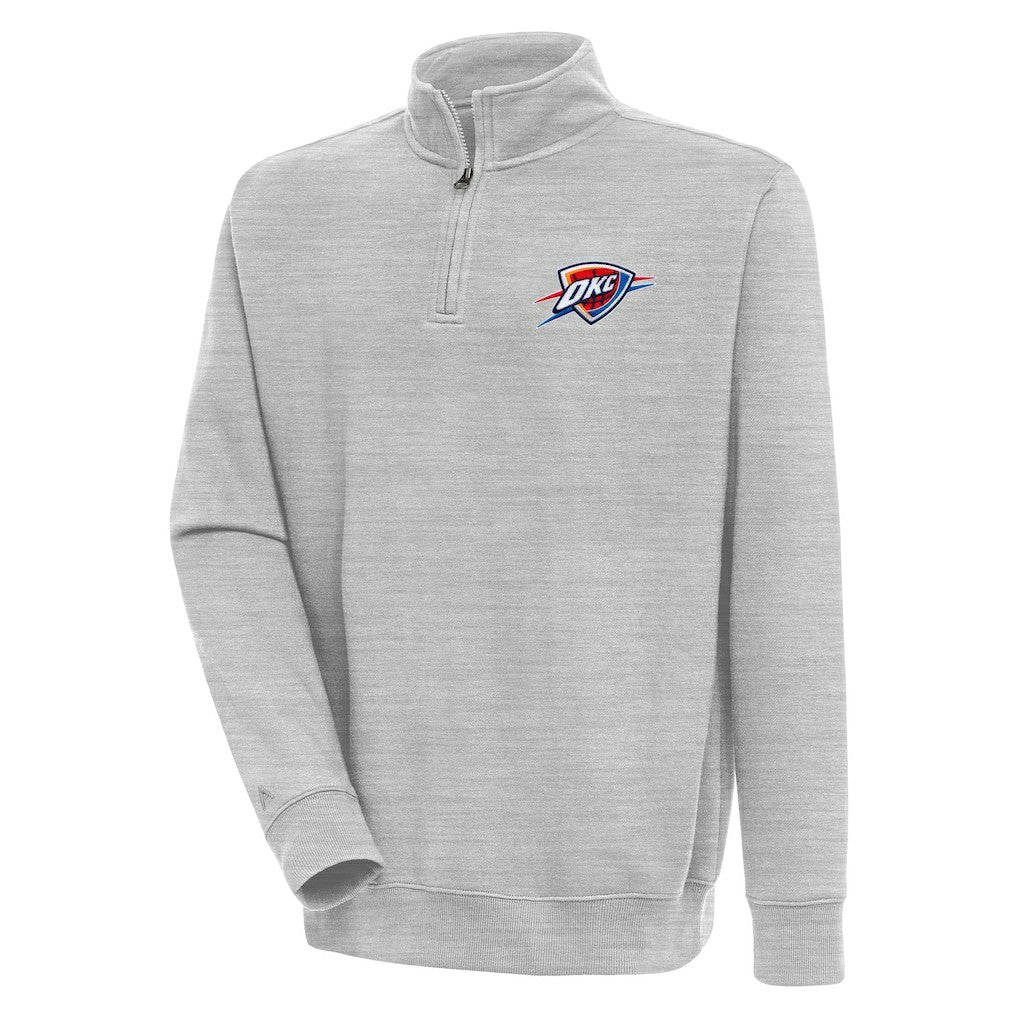 NBA - Oklahoma City Thunder Antigua Victory Quarter-Zip Pullover Top - Heather Gray