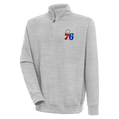 NBA - Philadelphia 76ers Antigua Victory Quarter-Zip Pullover Top - Heather Gray