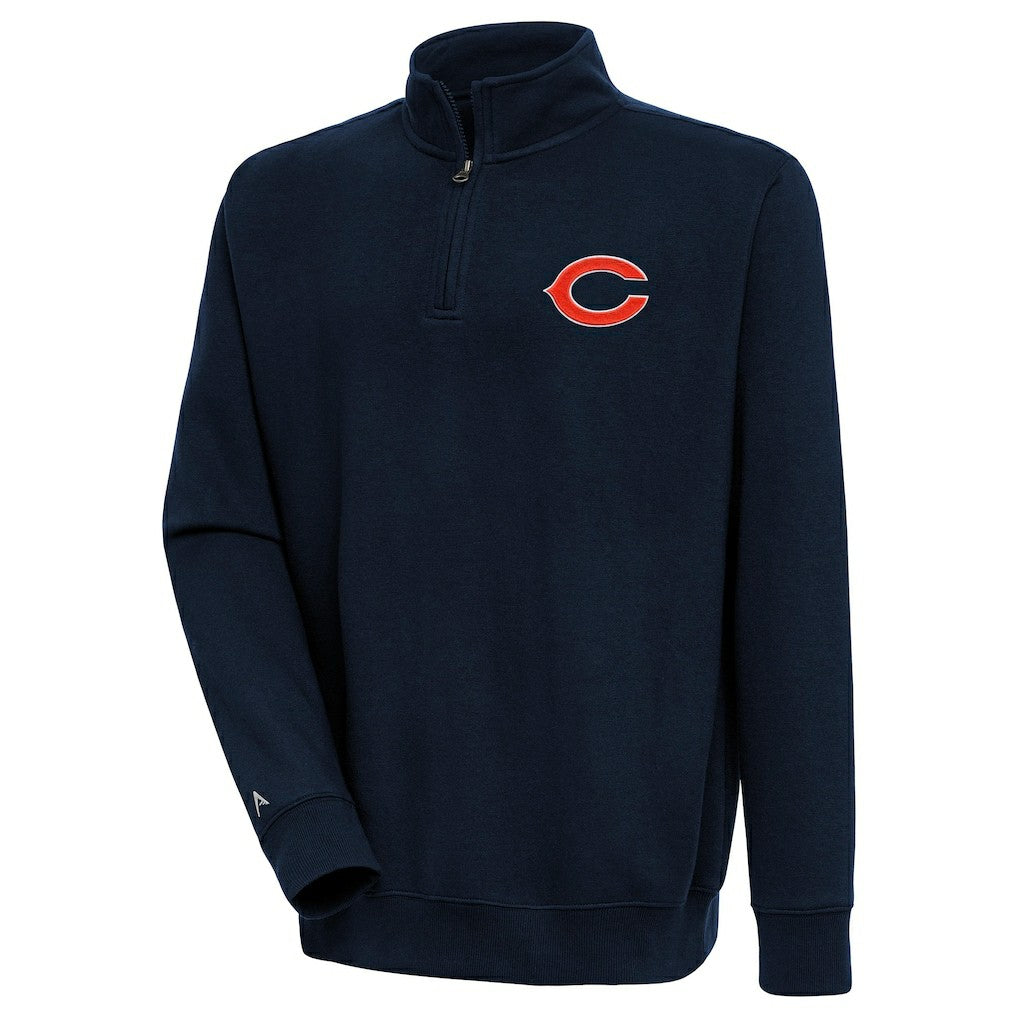 Chicago Bears Antigua Victory Quarter-Zip Pullover Top Navy - NFL