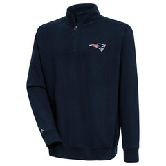 New England Patriots Antigua Victory Quarter-Zip Pullover Top Navy - NFL
