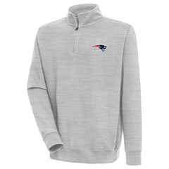 New England Patriots Antigua Victory Quarter-Zip Pullover Top Heather Gray - NFL
