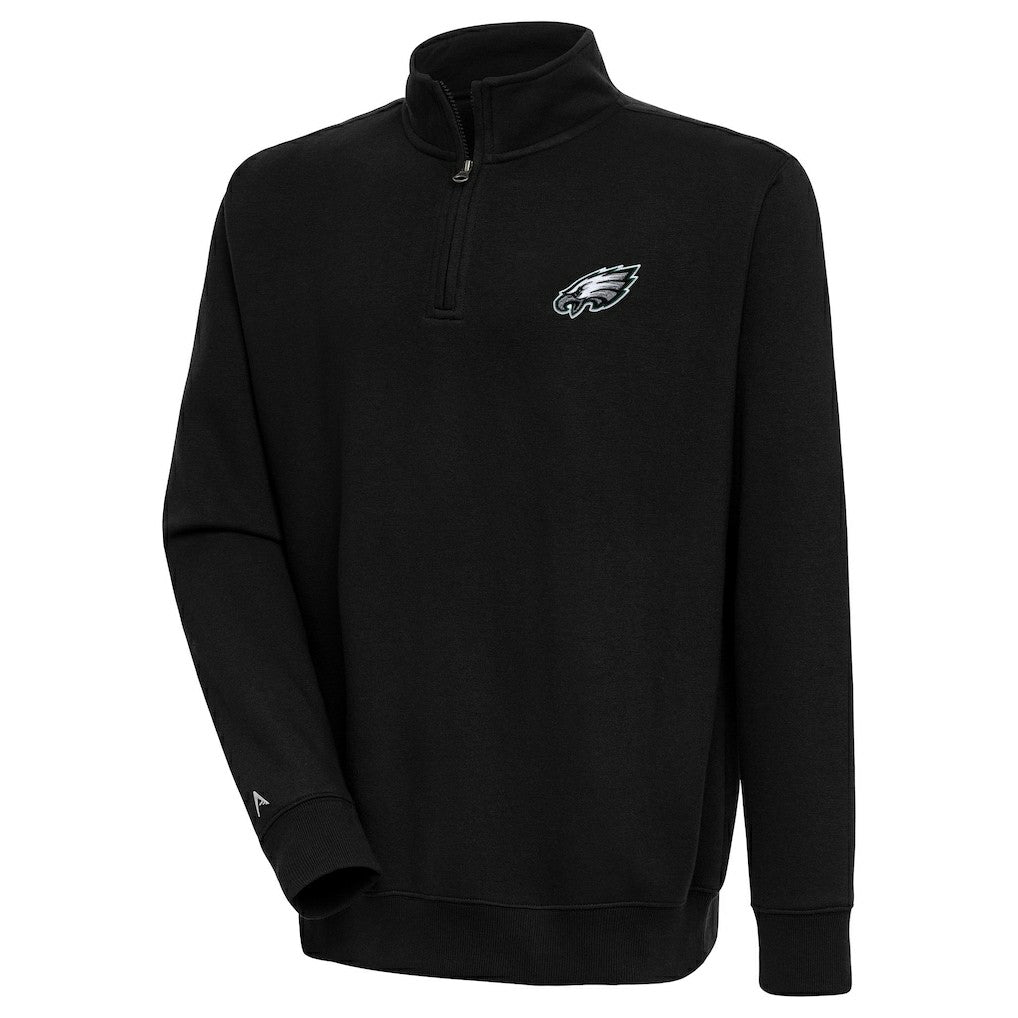 Philadelphia Eagles Antigua Victory Quarter-Zip Pullover Top Black - NFL