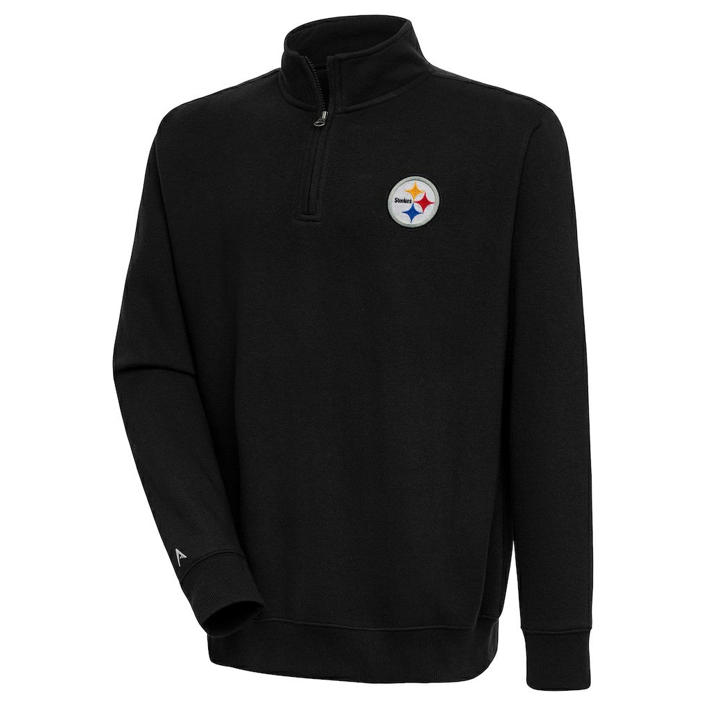 Pittsburgh Steelers Antigua Victory Quarter-Zip Pullover Top Black - NFL