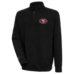 San Francisco 49ers Antigua Victory Quarter-Zip Pullover Top Black - NFL