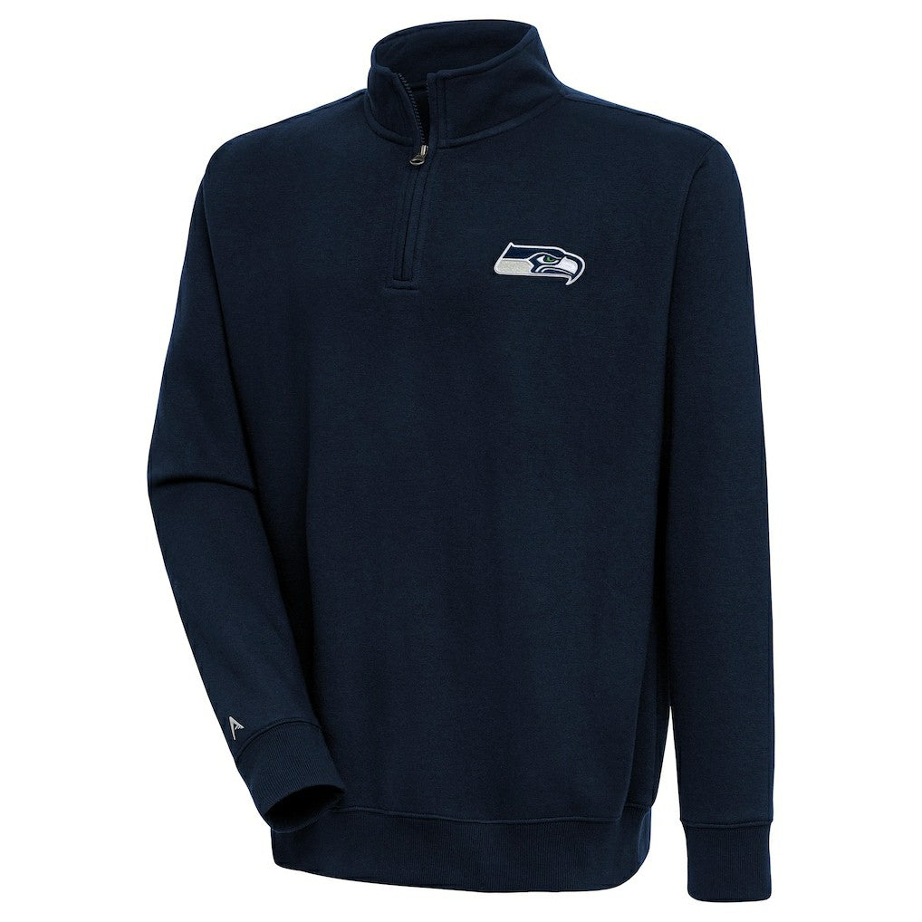 Seattle Seahawks Antigua Victory Quarter-Zip Pullover Top College Navy - NFL