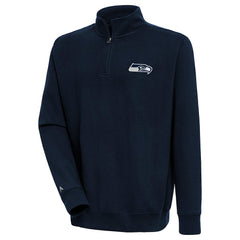 Seattle Seahawks Antigua Victory Quarter-Zip Pullover Top College Navy - NFL