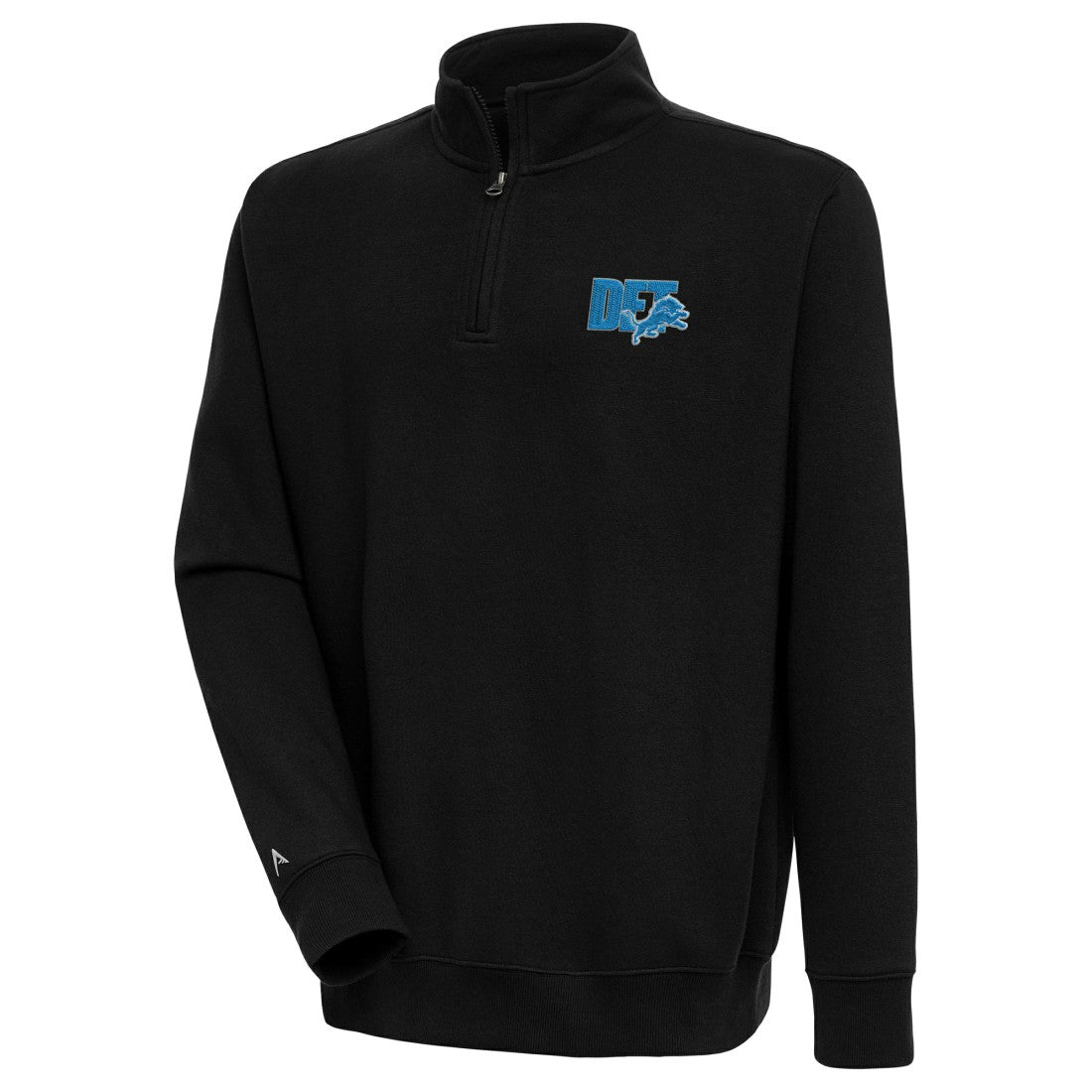 Detroit Lions Antigua Victory Quarter-Zip Pullover Top Black - NFL