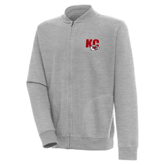 Kansas City Chiefs Antigua Victory Full-Zip Jacket Heather Gray - NFL