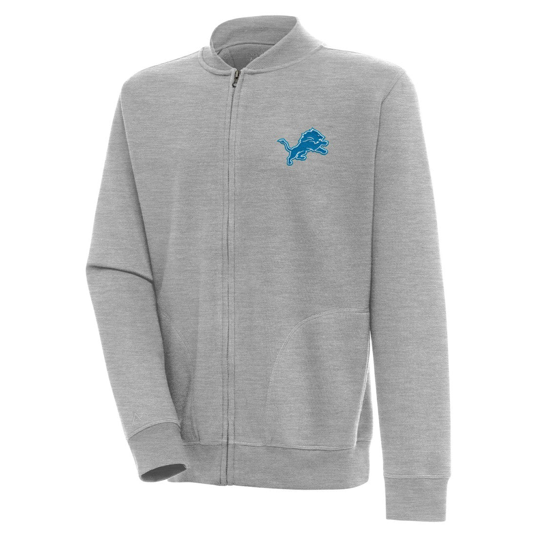 Detroit Lions Antigua Victory Full-Zip Jacket Heather Gray - NFL