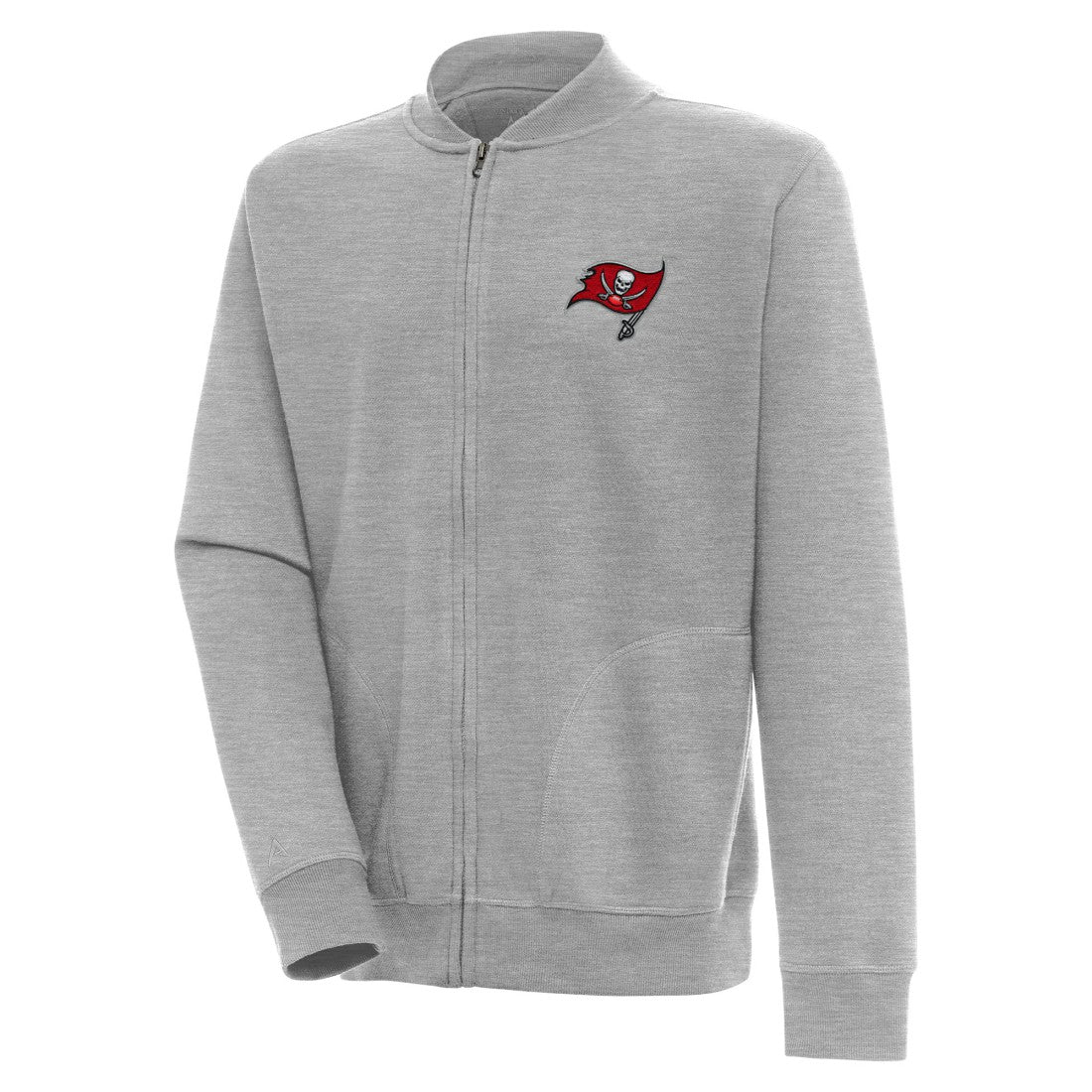 Tampa Bay Buccaneers Antigua Victory Full-Zip Jacket Heather Gray - NFL