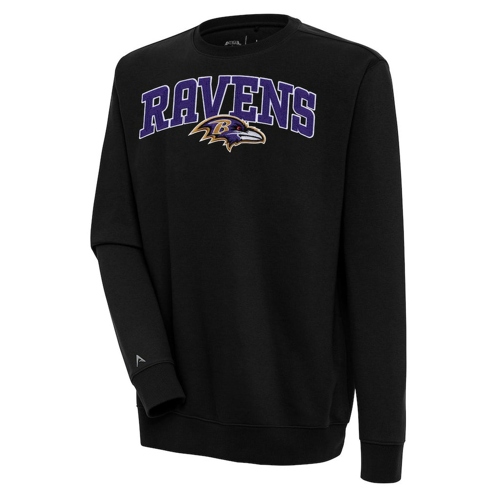 Baltimore Ravens Antigua Victory Chenille Pullover Sweatshirt Black - NFL