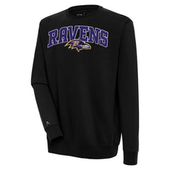 Baltimore Ravens Antigua Victory Chenille Pullover Sweatshirt Black - NFL