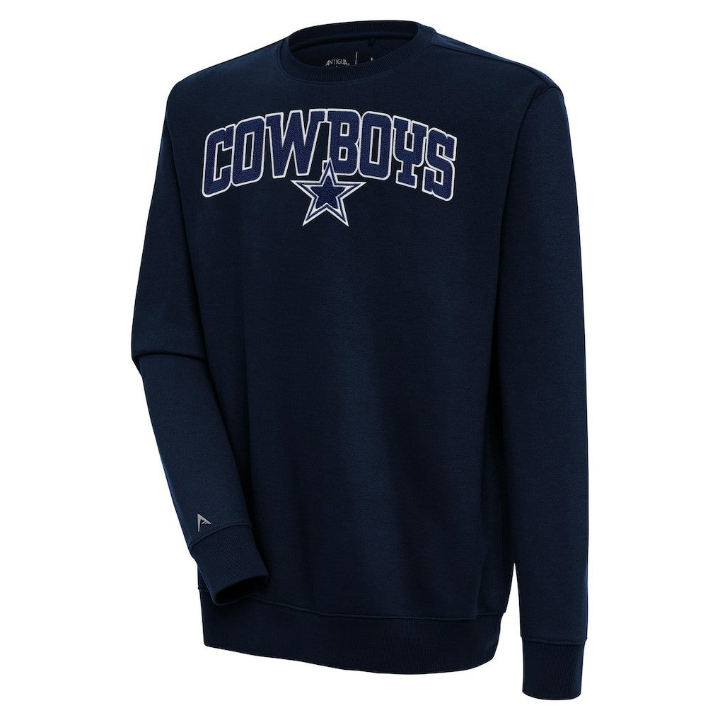 Dallas Cowboys Antigua Victory Chenille Pullover Sweatshirt Navy - NFL