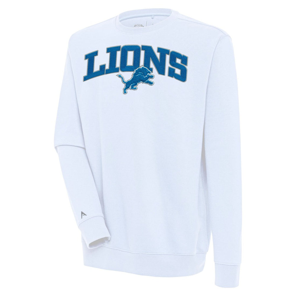 Detroit Lions Antigua Victory Chenille Pullover Sweatshirt White - NFL