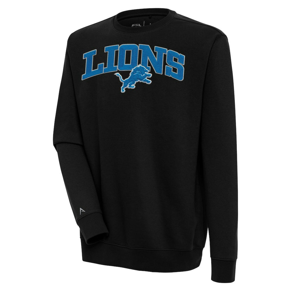 Detroit Lions Antigua Victory Chenille Pullover Sweatshirt Black - NFL