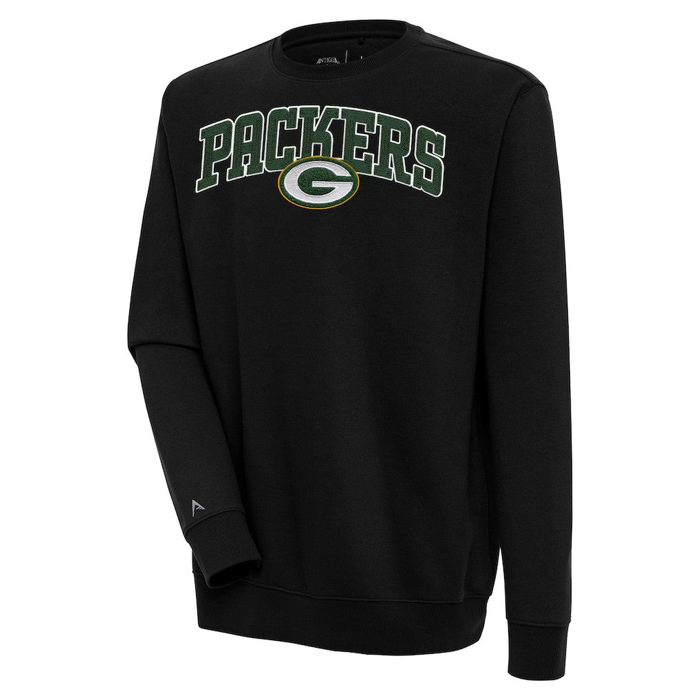 Green Bay Packers Antigua Victory Chenille Pullover Sweatshirt Black - NFL