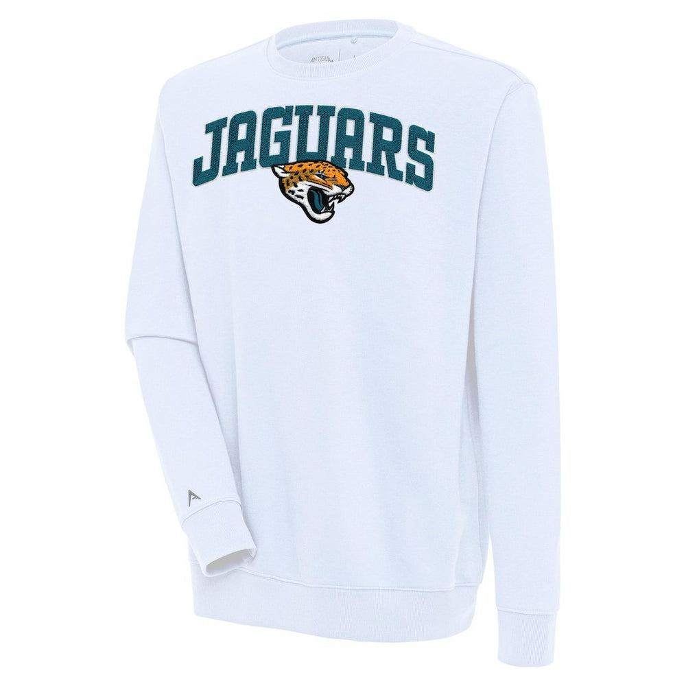 Jacksonville Jaguars Antigua Victory Chenille Pullover Sweatshirt White - NFL