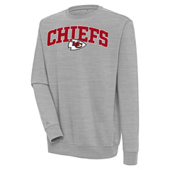 Kansas City Chiefs Antigua Victory Chenille Pullover Sweatshirt Heather Gray - NFL