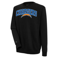 Los Angeles Chargers Antigua Victory Chenille Pullover Sweatshirt Black - NFL