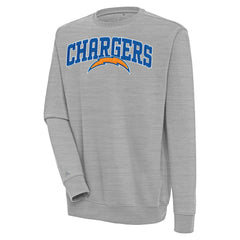 Los Angeles Chargers Antigua Victory Chenille Pullover Sweatshirt Heather Gray - NFL
