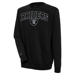 Las Vegas Raiders Antigua Victory Chenille Pullover Sweatshirt Black - NFL