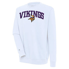 Minnesota Vikings Antigua Victory Chenille Pullover Sweatshirt White - NFL
