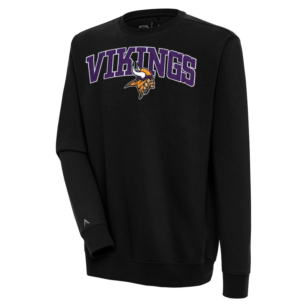 Minnesota Vikings Antigua Victory Chenille Pullover Sweatshirt Black - NFL