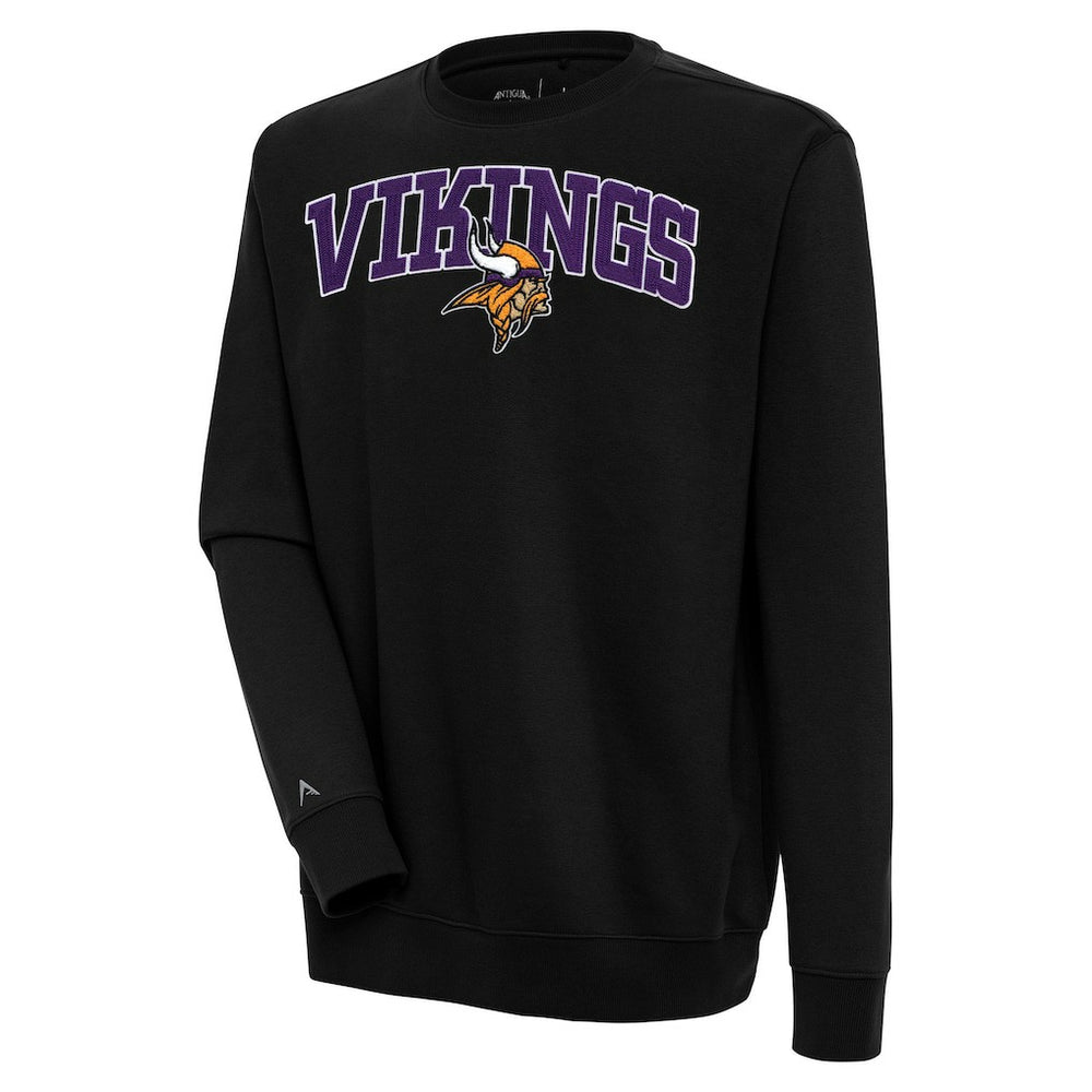 Minnesota Vikings Antigua Victory Chenille Pullover Sweatshirt Black - NFL