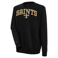New Orleans Saints Antigua Victory Chenille Pullover Sweatshirt Black - NFL
