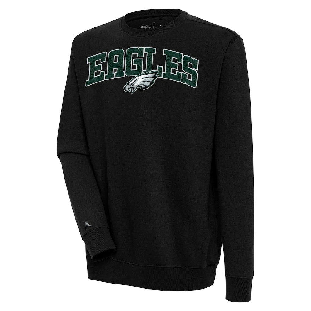 Philadelphia Eagles Antigua Victory Chenille Pullover Sweatshirt Black - NFL