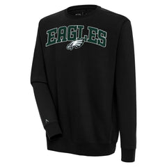 Philadelphia Eagles Antigua Victory Chenille Pullover Sweatshirt Black - NFL