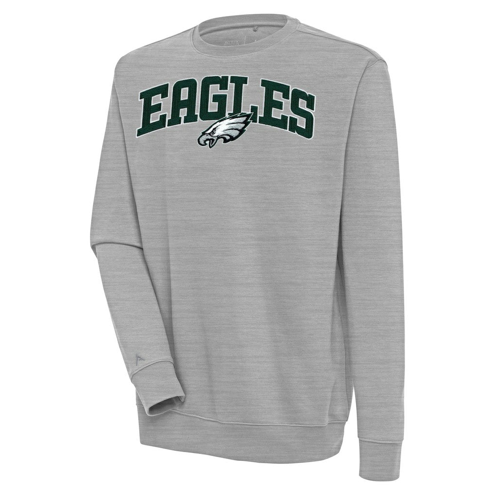 Philadelphia Eagles Antigua Victory Chenille Pullover Sweatshirt Heather Gray - NFL