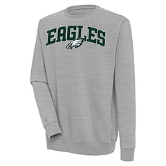 Philadelphia Eagles Antigua Victory Chenille Pullover Sweatshirt Heather Gray - NFL